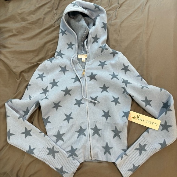 Star Knit Zip Up Hoodie - Picture 1 of 3